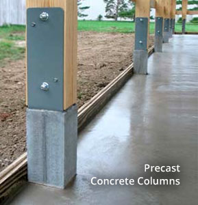 Pre-cast concrete post frame building columns wholesale distributor